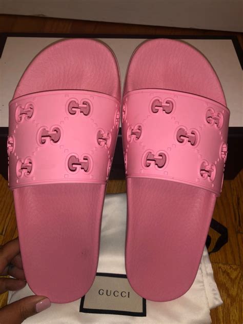 women's gucci pink slides|Gucci slides women fit.